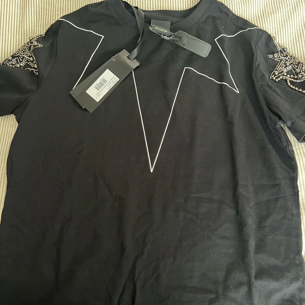 Pinko embellished sleeve tshirt